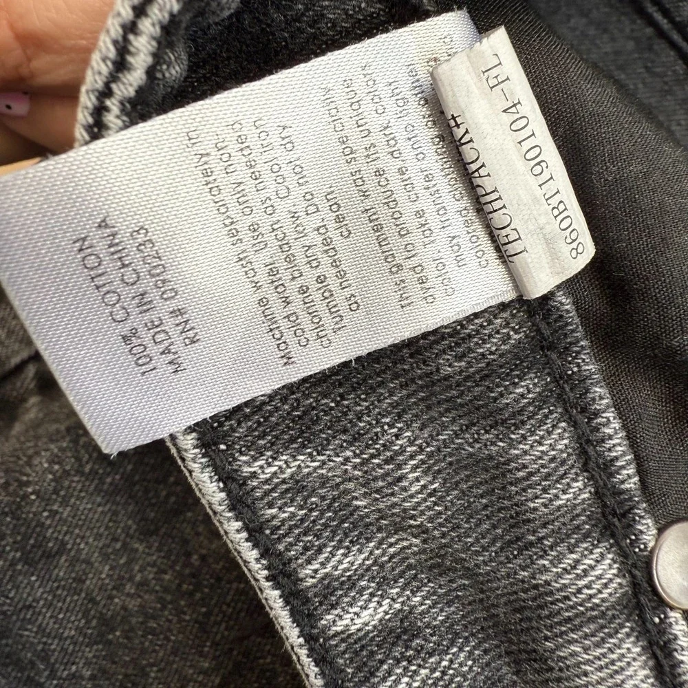 Pacsun Mom Jeans Women's Black Wash Gray‎ Denim Pockets High Rise Slim Fit - 30